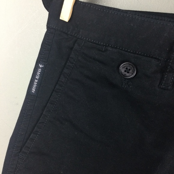 Armani Jeans S31 Slim Fit Cotton Stretch 10.5” Black Men’s Shorts Size 32 - Picture 8 of 13